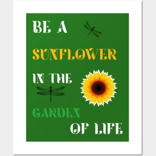 BE A SUNFLOWER Inspirational Quote Posters and Art